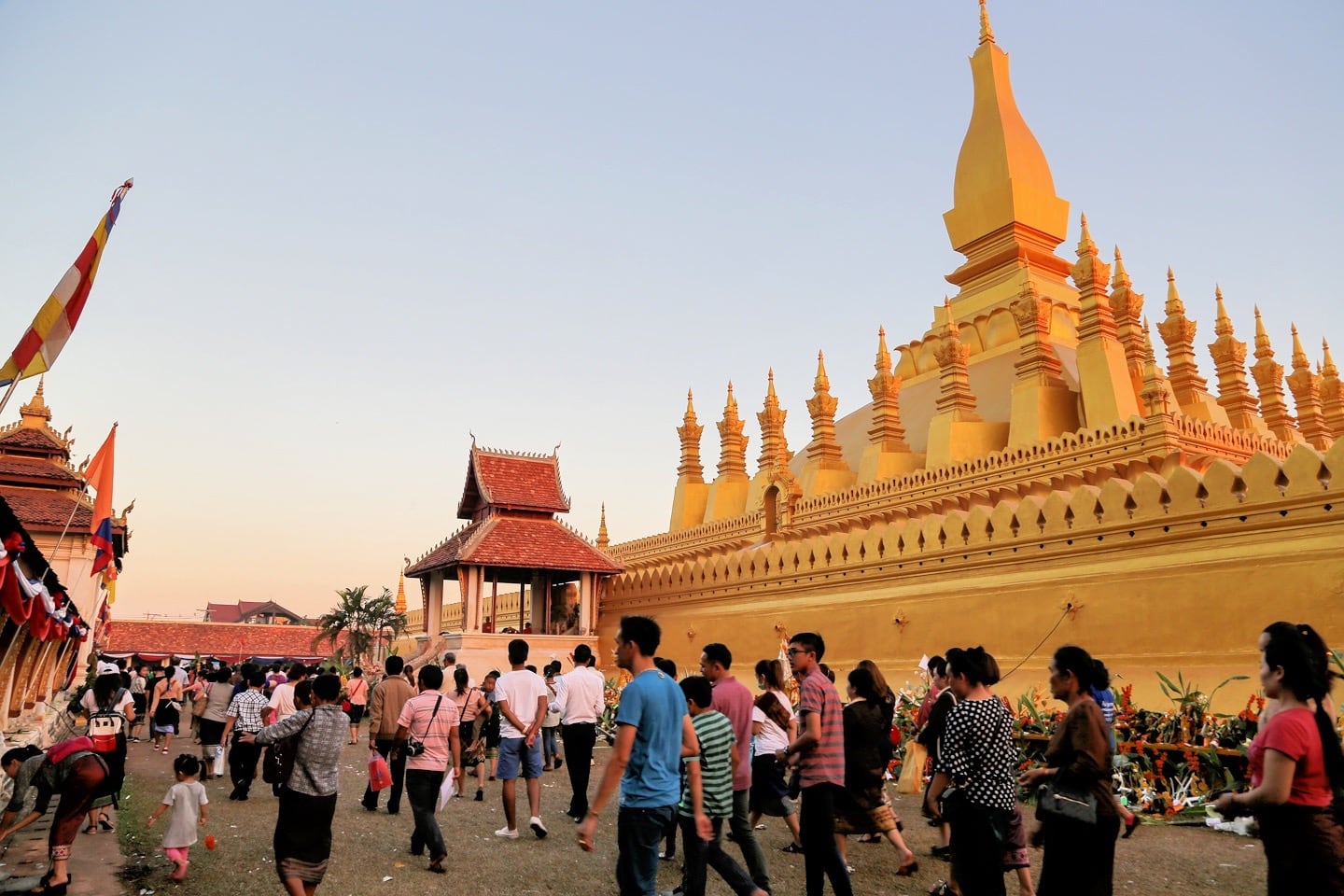 process around That Luang stupa in Vientiane