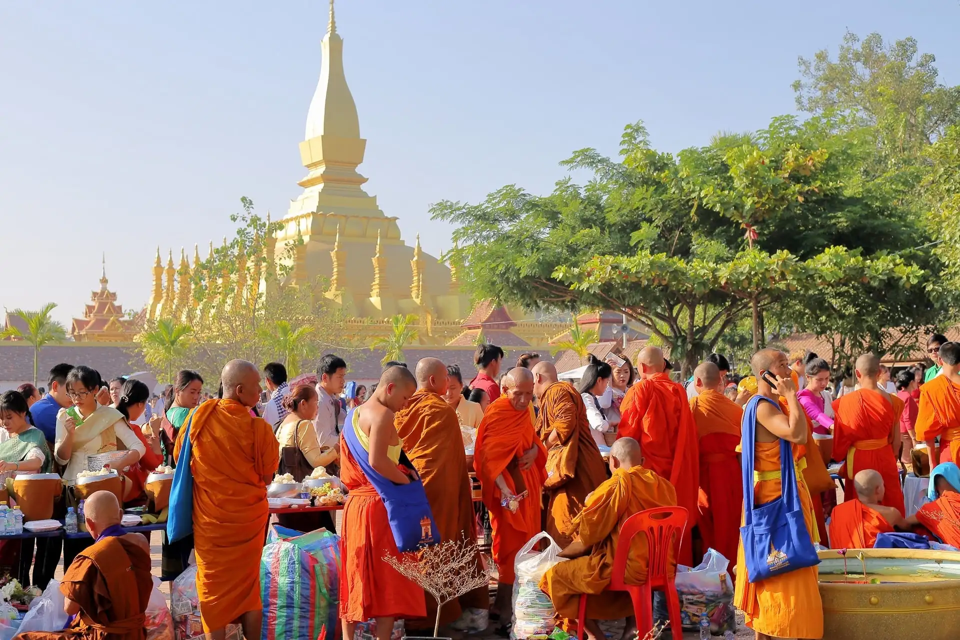 that luang festival saffron clad monks