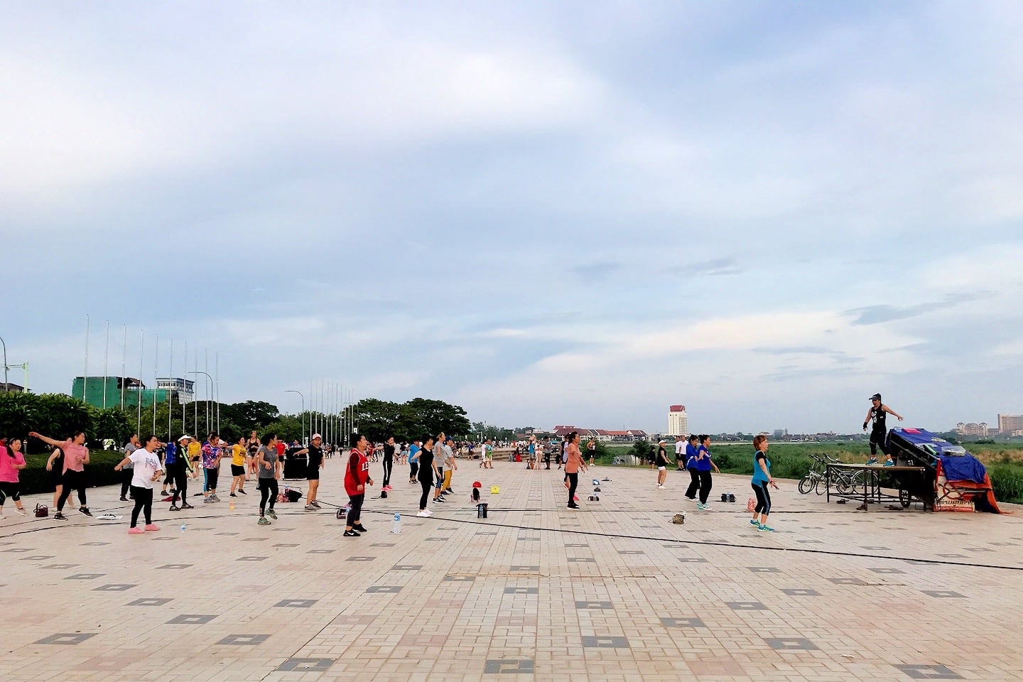 Sunset Zumba on Mekong things to do in Vientiane