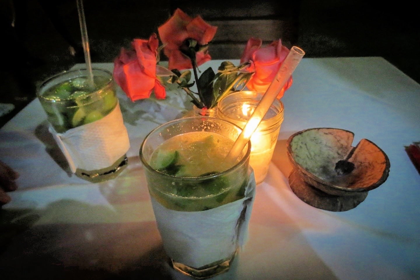 mojito cocktails and candlelight