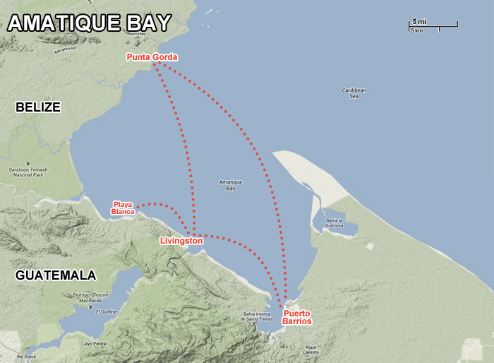 Siete Altares and Playa Blanca Guatemala map