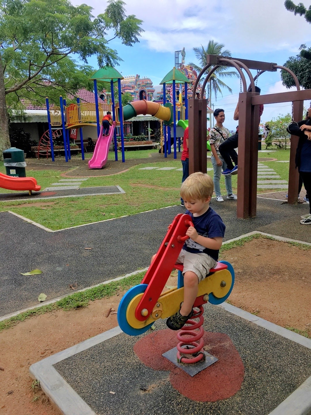 child playing at park