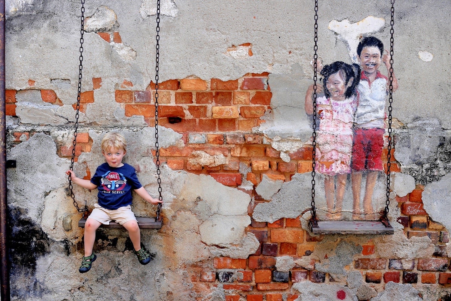 swinging with friends George Town Penang Street Art