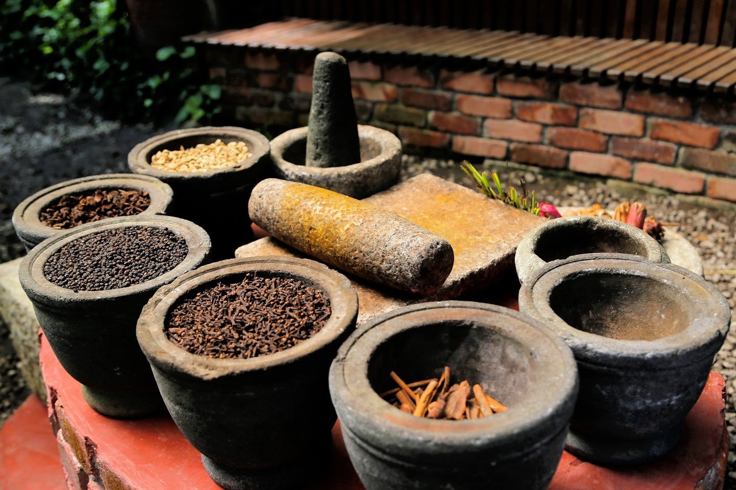 mortar pestle and spices