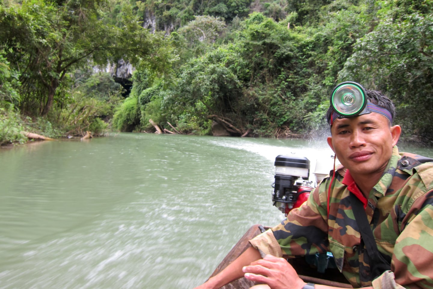 boat driver on Nam Hinboun