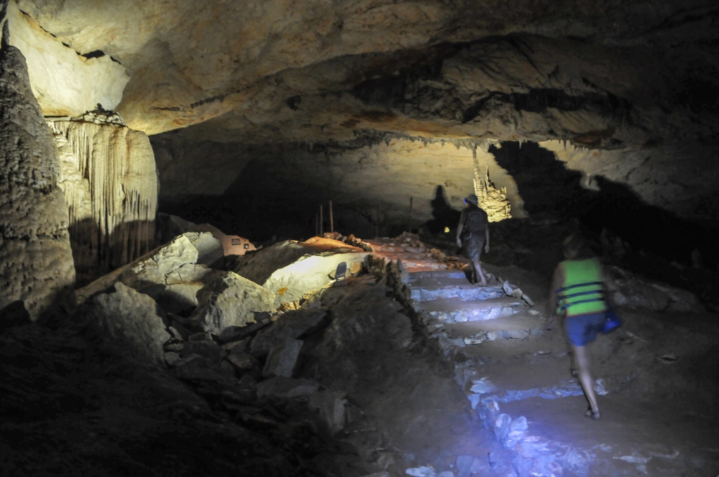 exploring Kong Lor Cave on foot