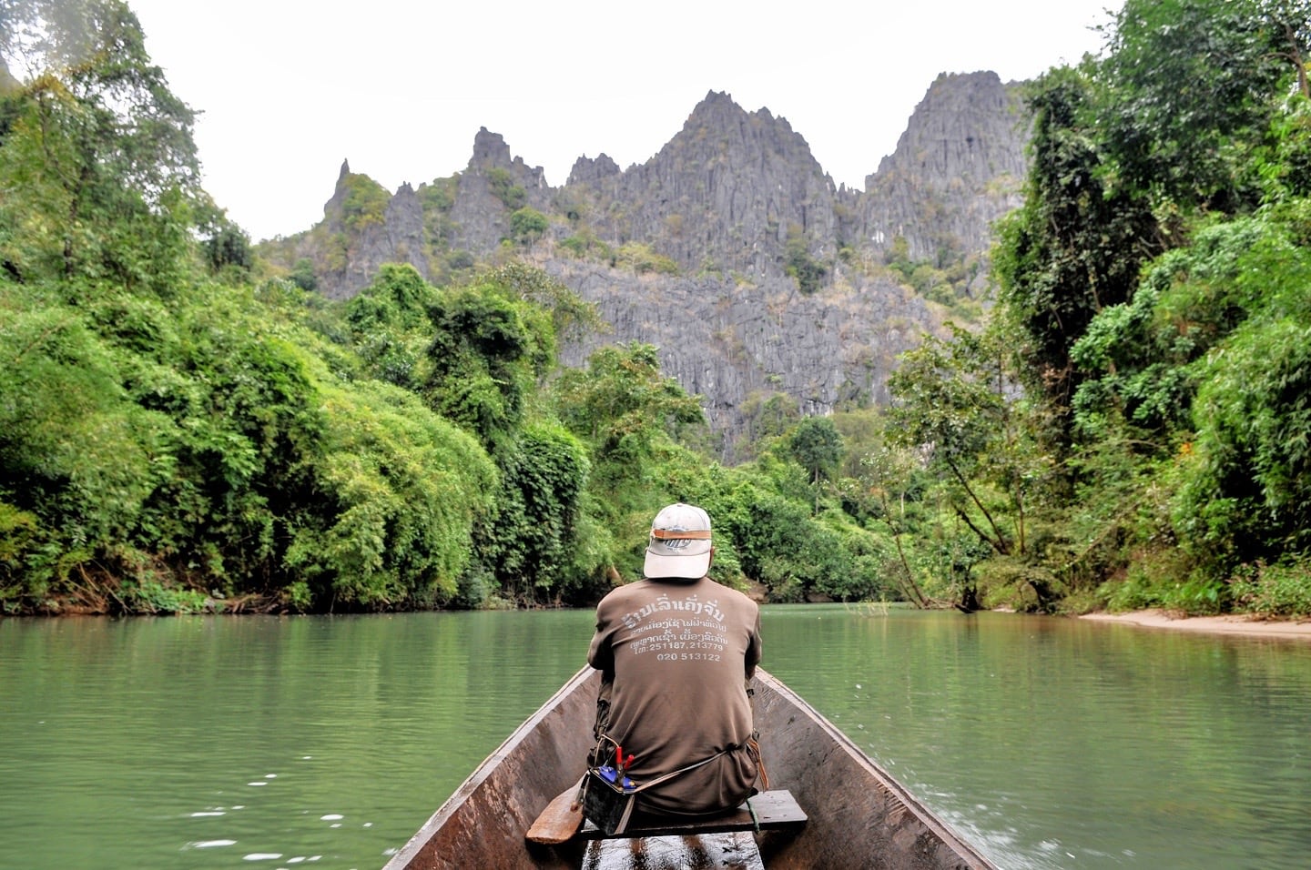 boat on river near Kong Lor Cave