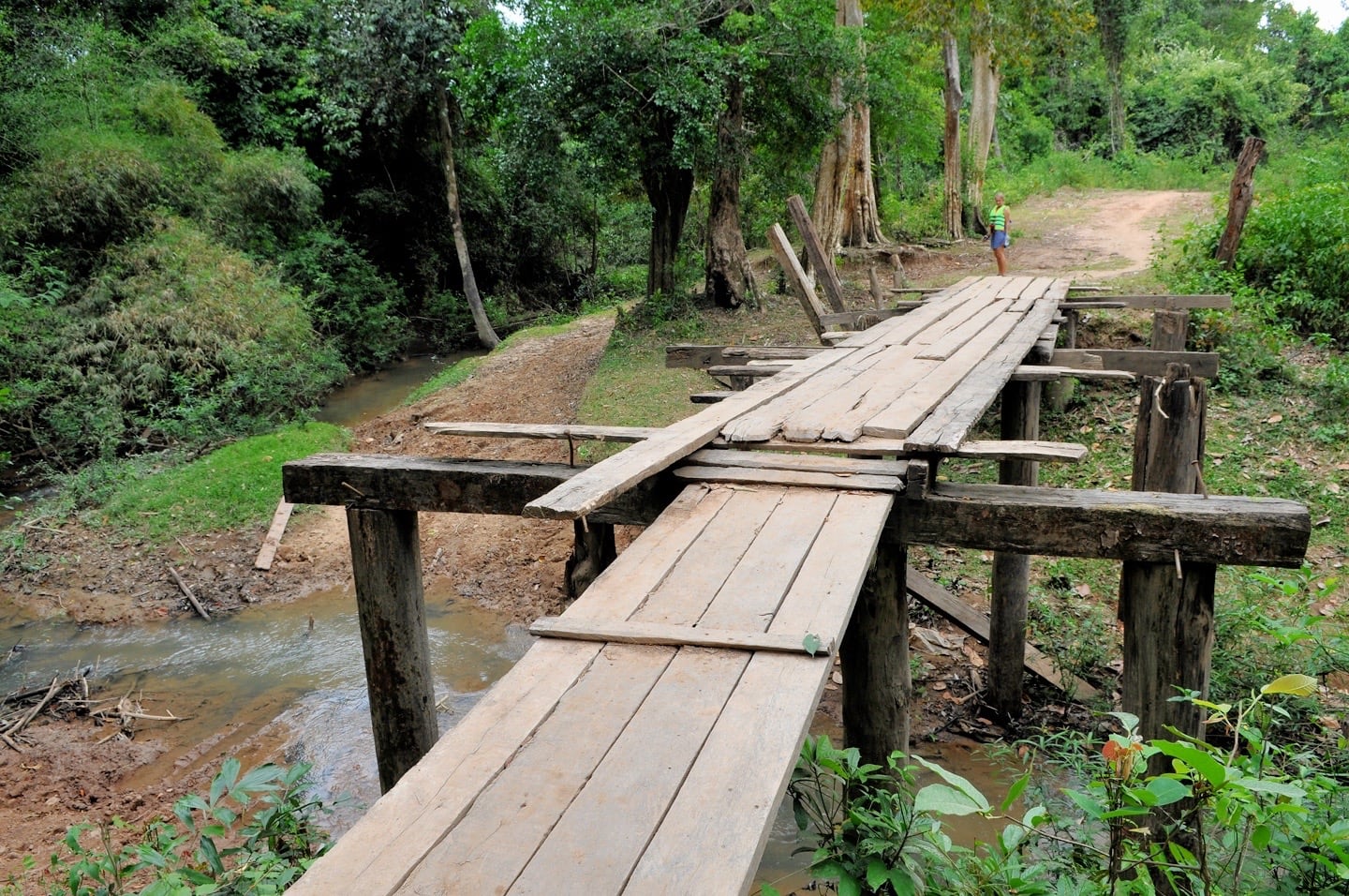 rudimentary bridge near Kong Lor Village