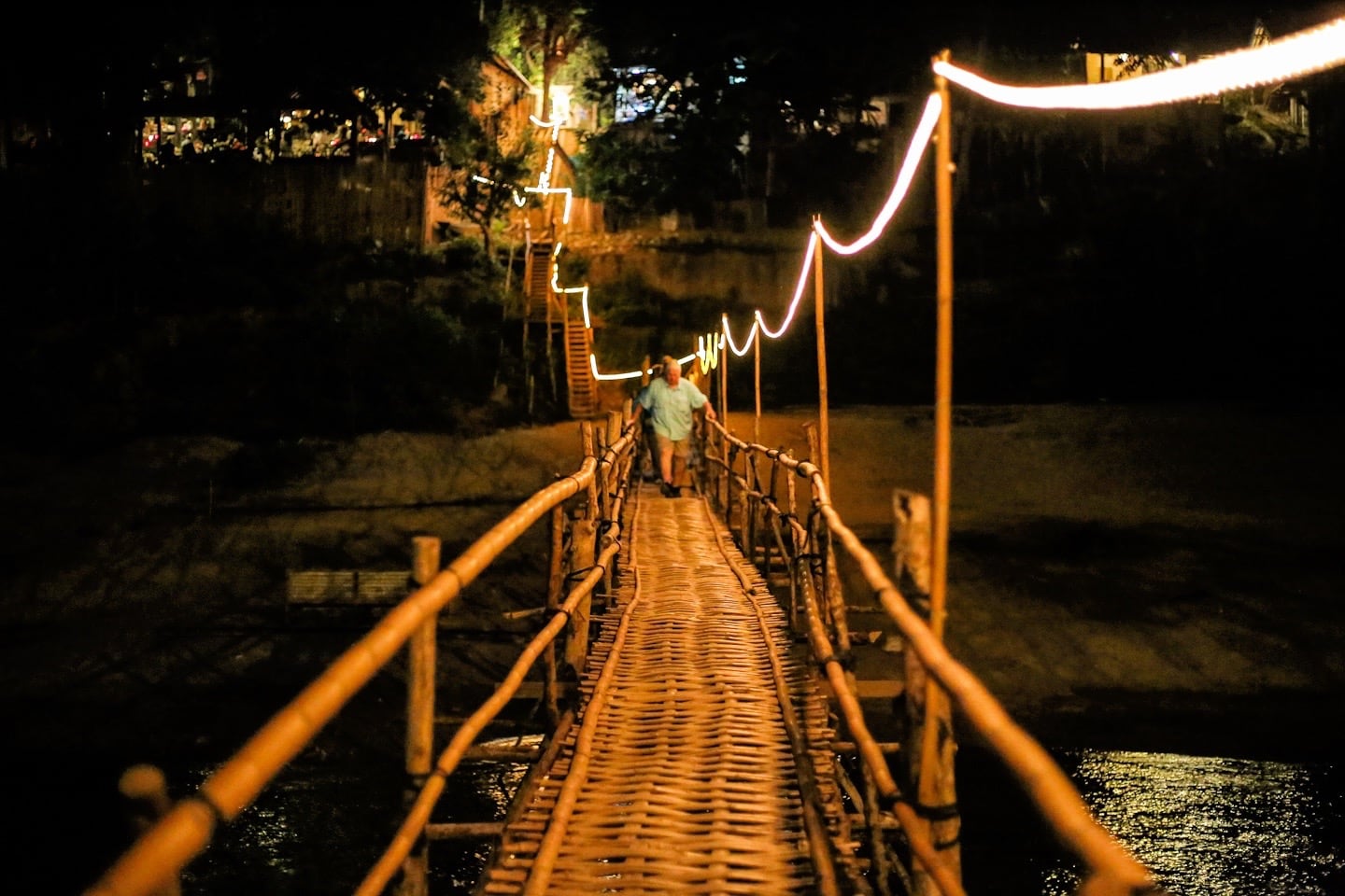 bamboo bridge Laos