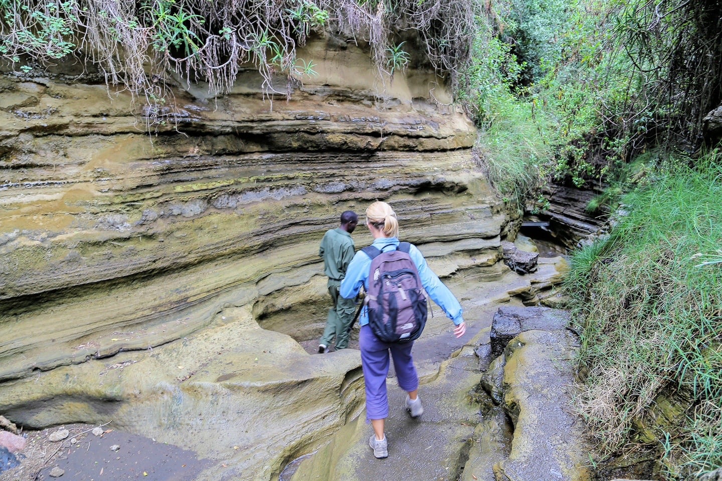 hiking with Park Range in Ol Njorowa Lower Gorge Hells Gate National Park