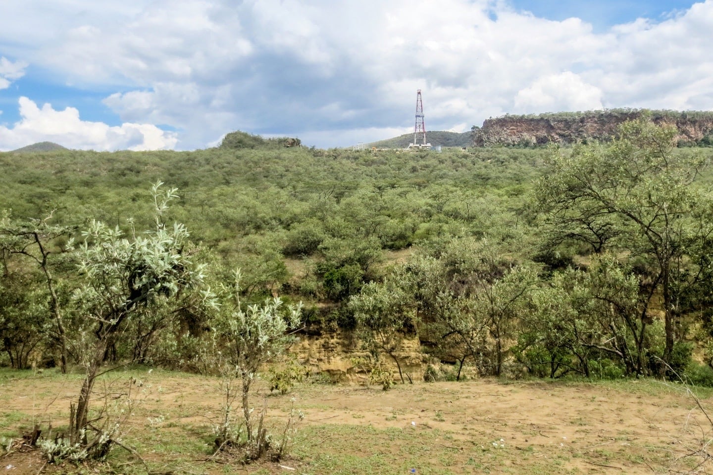 Geothermal drilling rig Hell's Gate National Park Kenya