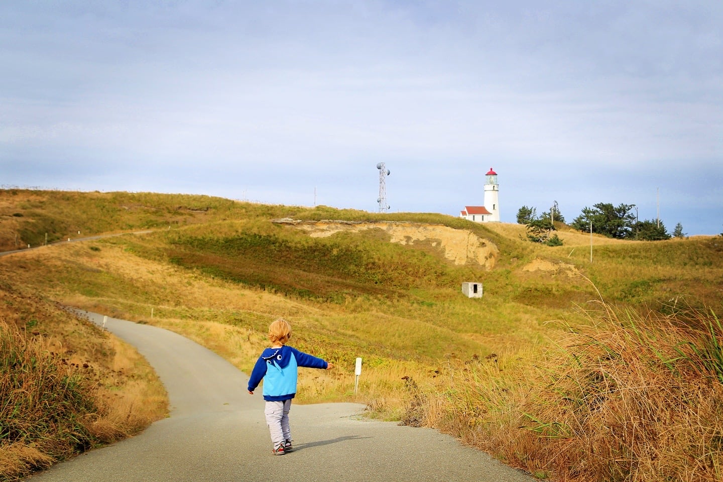 Cape Blanco Lighthouse small child walking