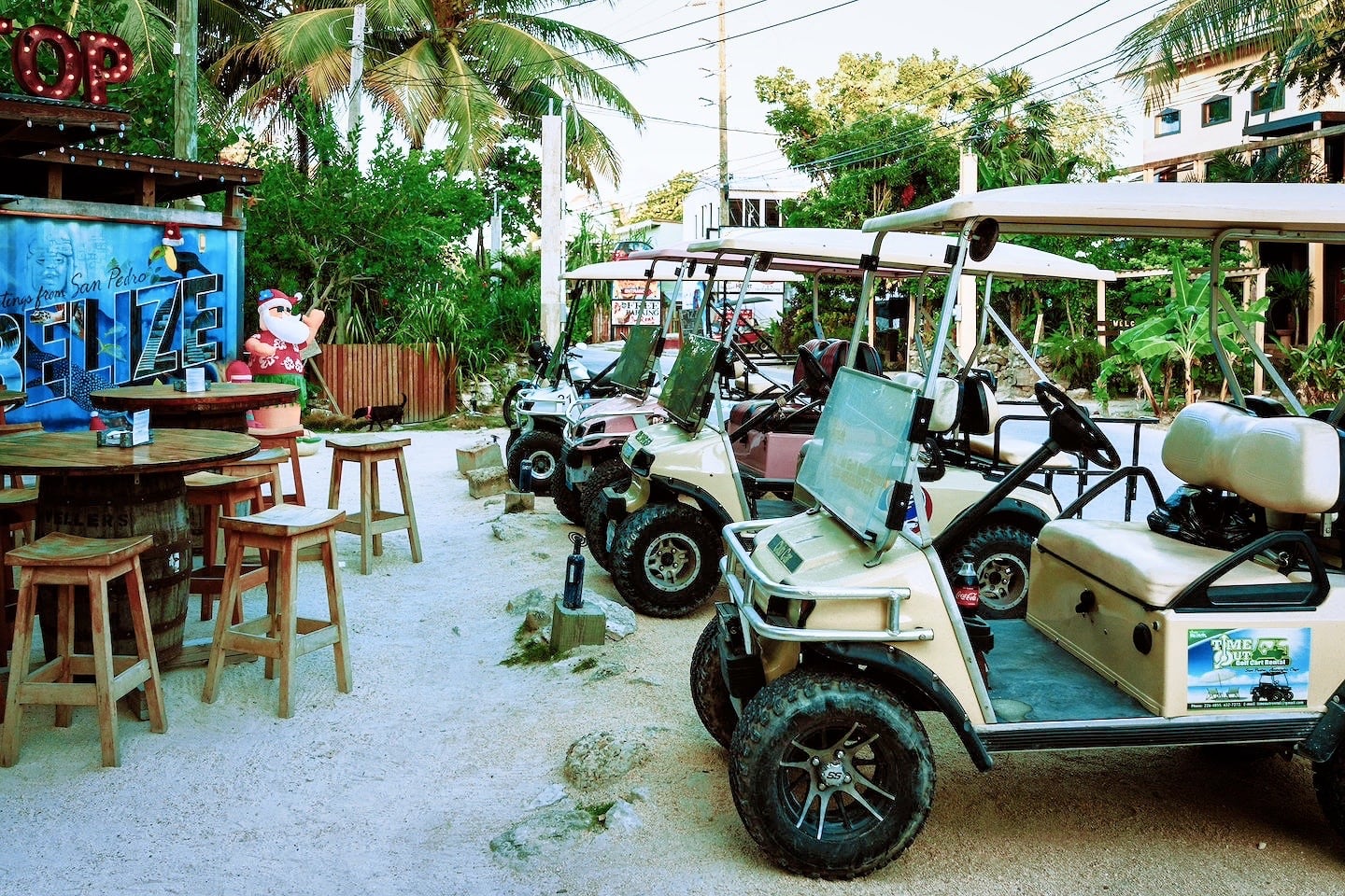 carrinhos de golfe em Belize