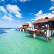 overwater bungalows in the Caribbean