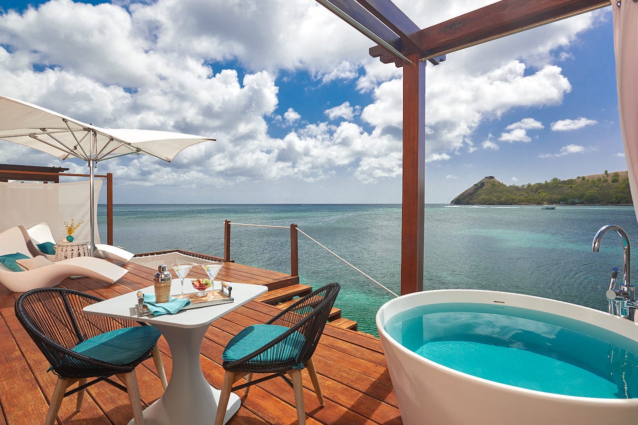 overwater bungalows Caribbean St. Lucia