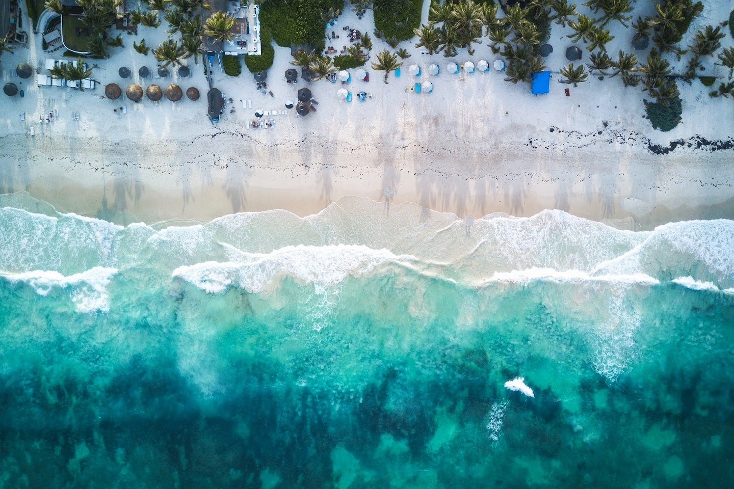 aerial view of Puerto Morelos Mexico