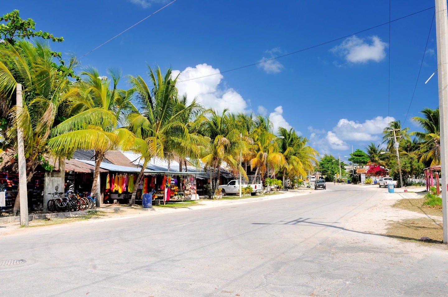 a main road in Puerto Morelos Mexico