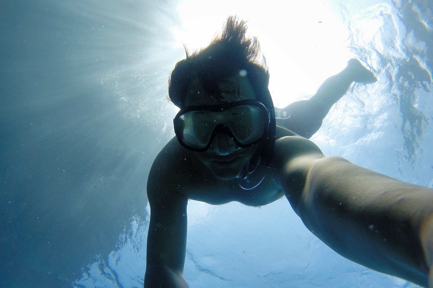 person snorkeling in water