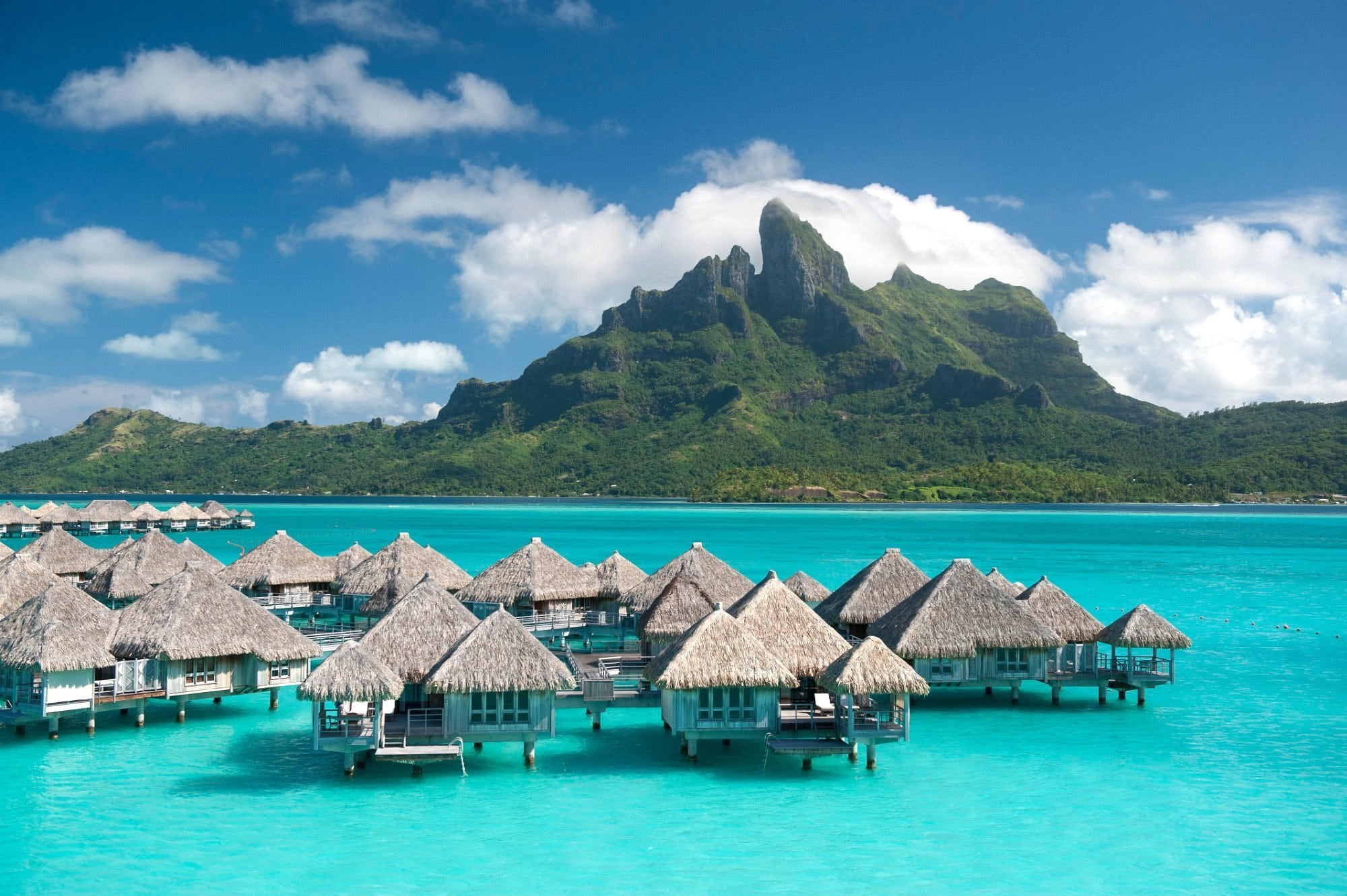 overwater bungalows in Bora Bora Society Islands