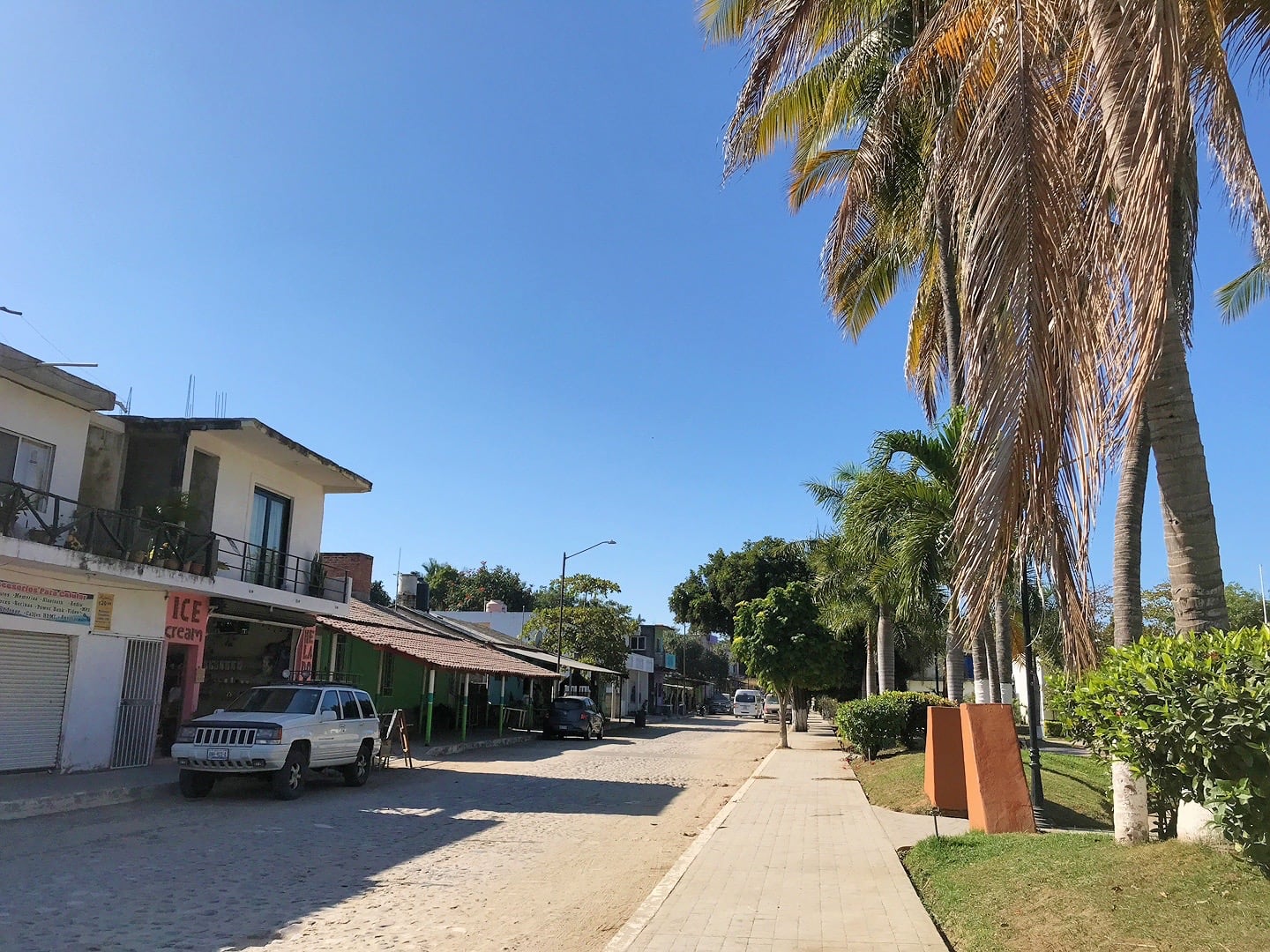 Road near the main plaza in Higuera Blanca Nayarit Mexico