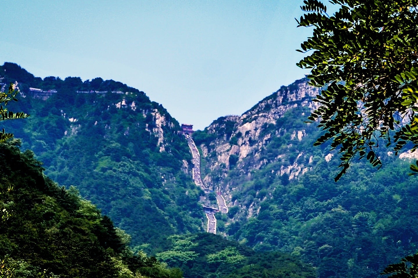 Mount Tai stairway up mountain