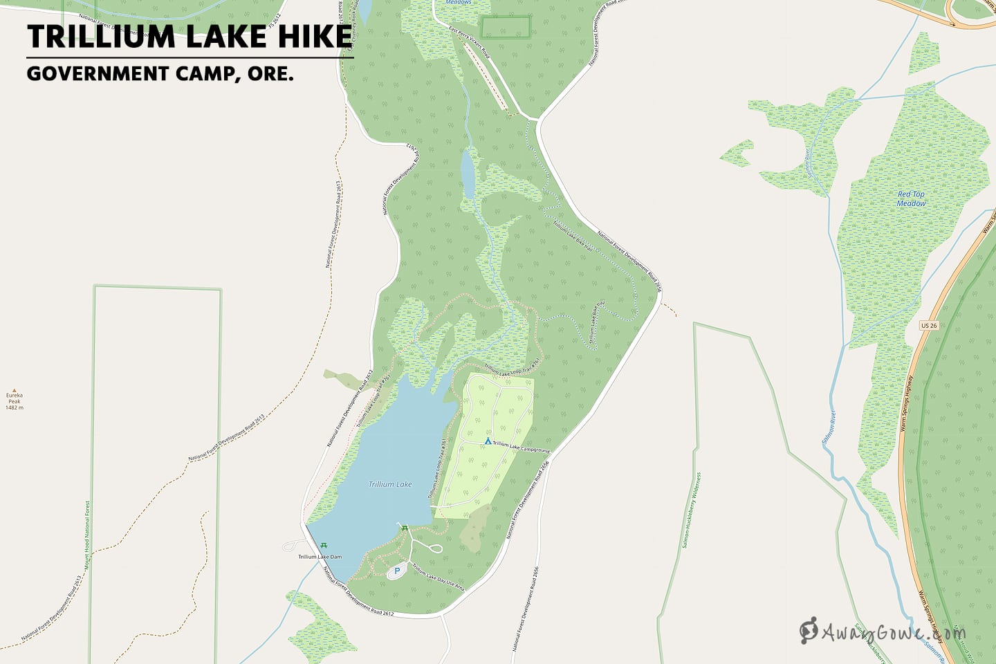 Trillium Lake hike map