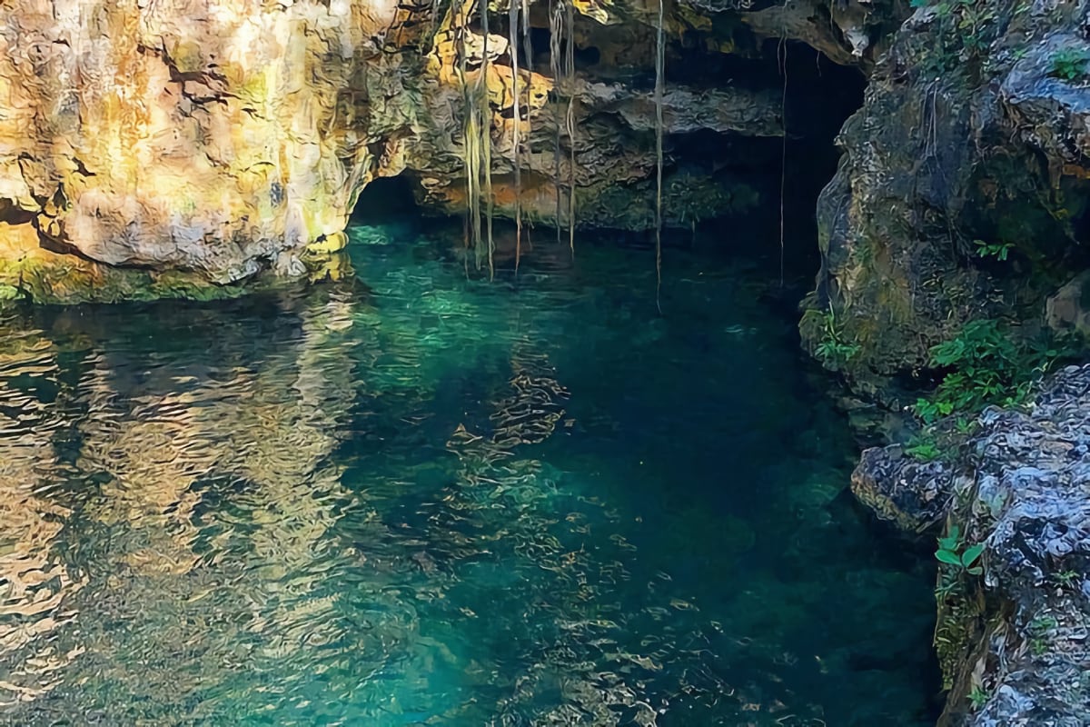 mysterious caverns in cenote near Tulum
