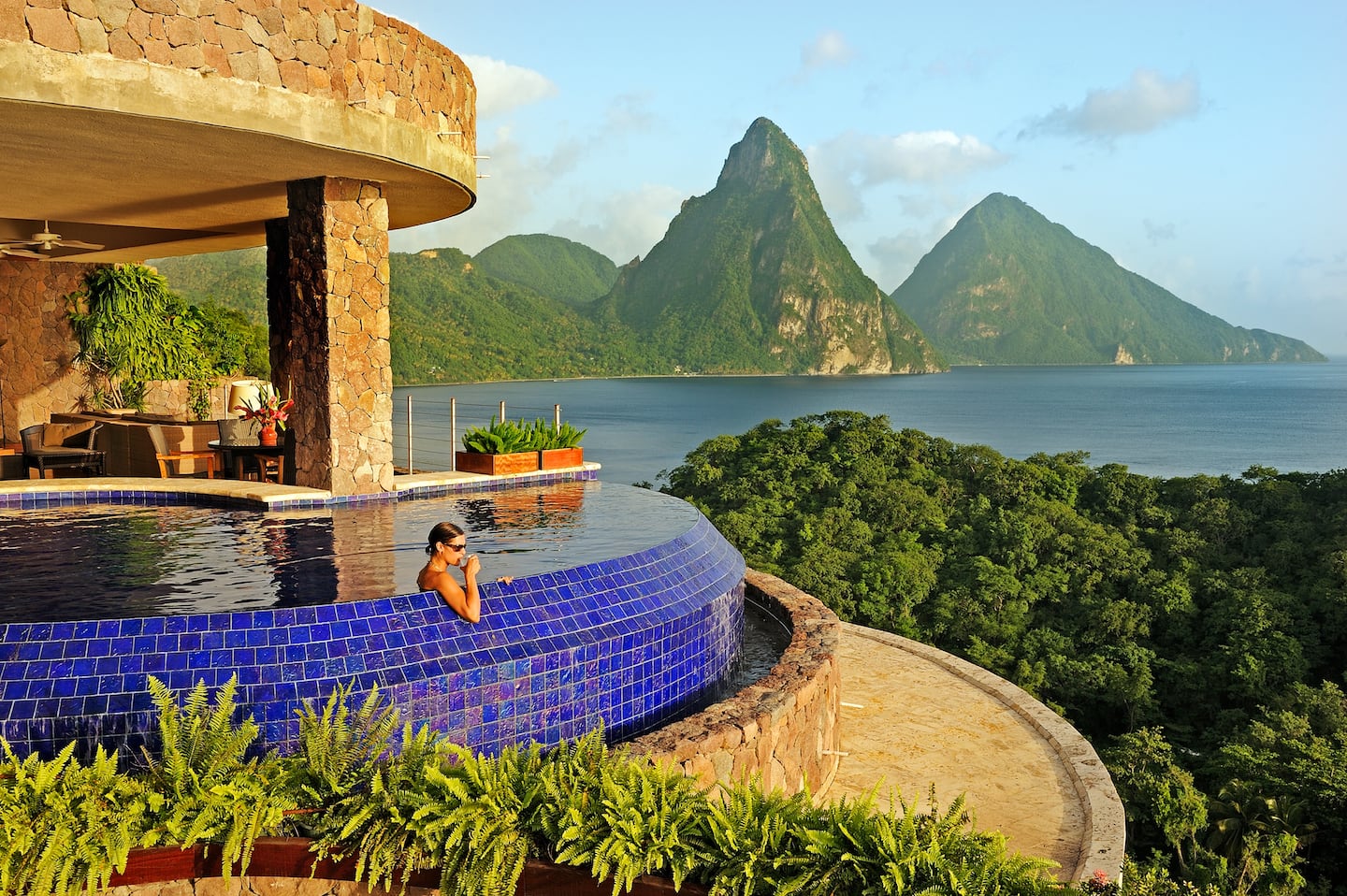 St Lucia honeymoon resort near mountains and sea