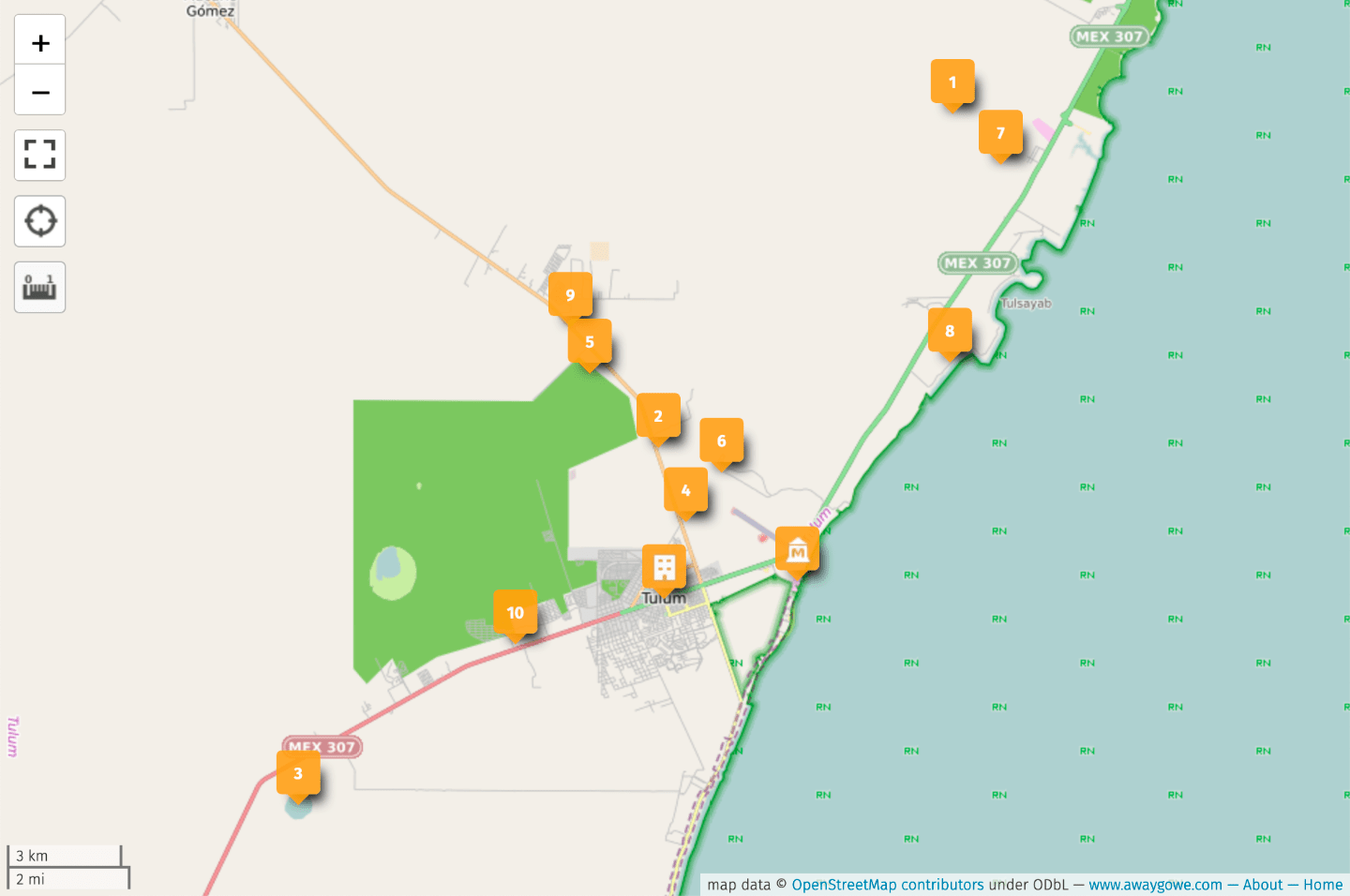 best cenotes near Tulum map