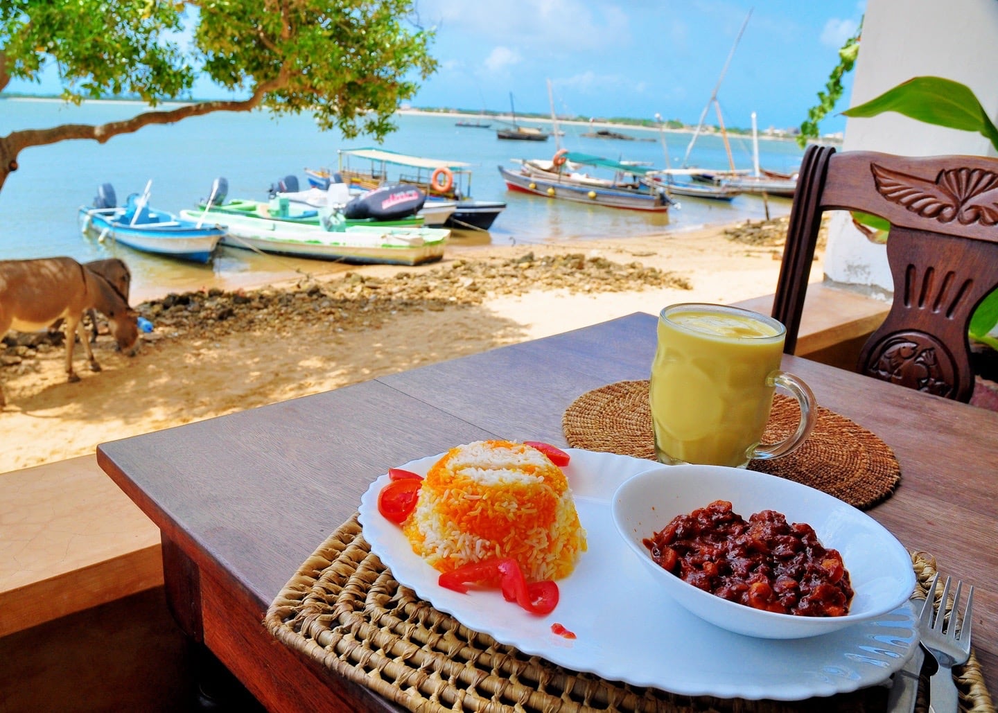 biryani and shake on Lamu Island