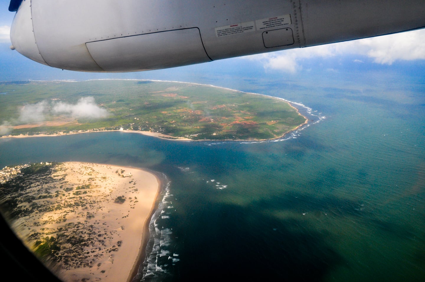 Lamu Island and Manda Island from the air