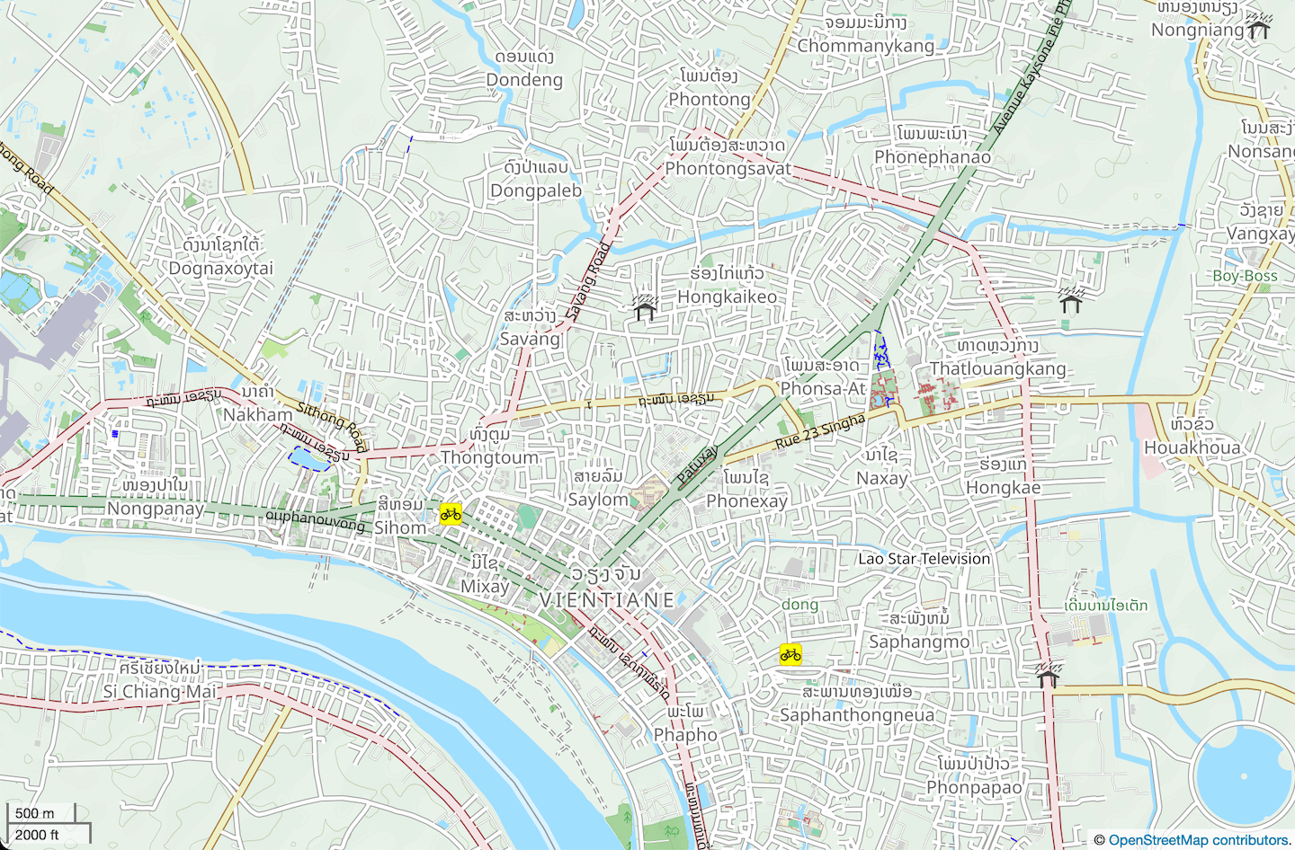 map of Vientiane Laos