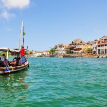 Lamu Island Kenya UNESCO Old Town from the channel