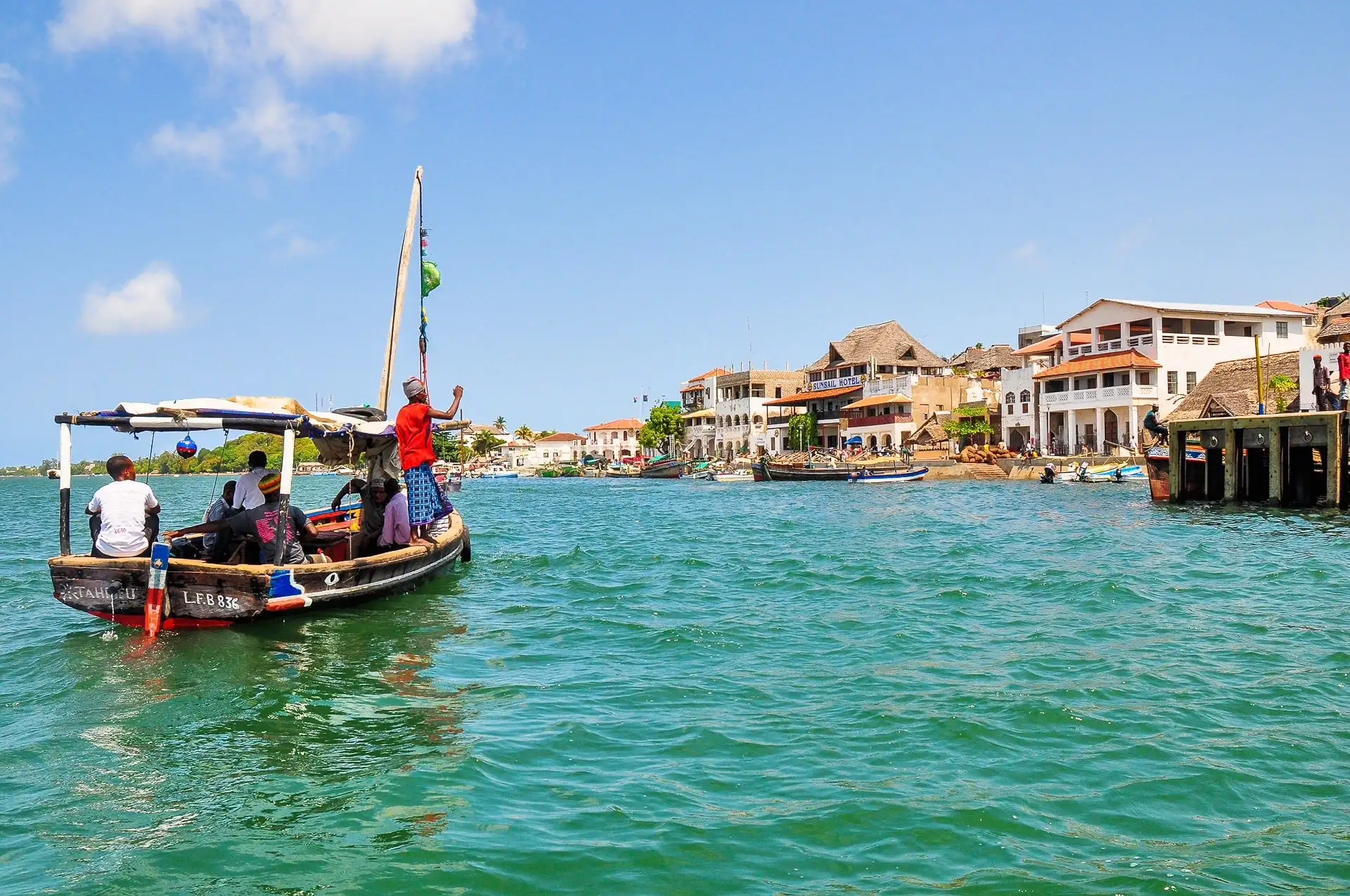 Lamu Island Kenya UNESCO Old Town from the channel