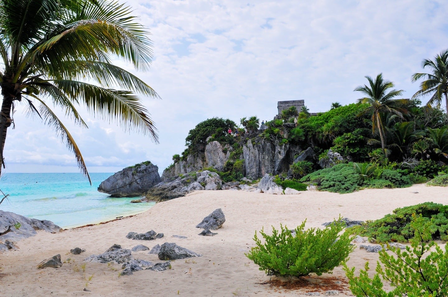 Tulum archeological site ruins overlooking beach