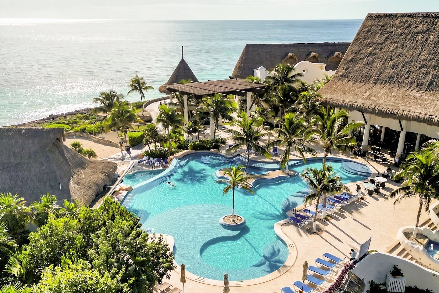 luxury spa resort with pool on beach