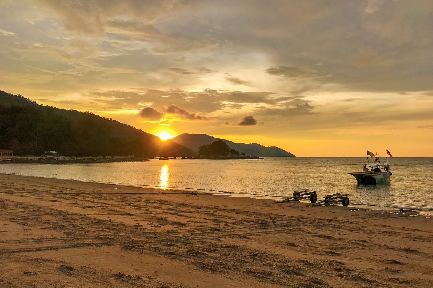 sunset on Batu Ferringhi Beach Penang
