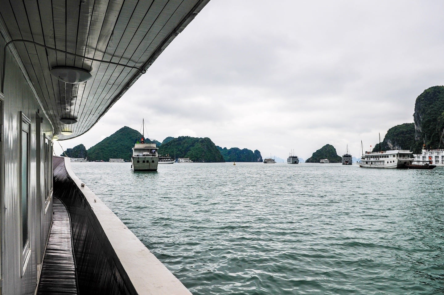 morning Halong Bay from cruise boat