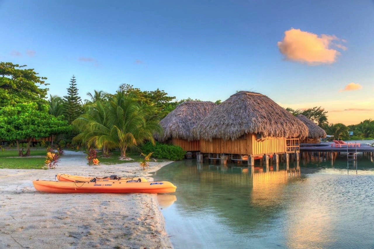 water villa in the Caribbean