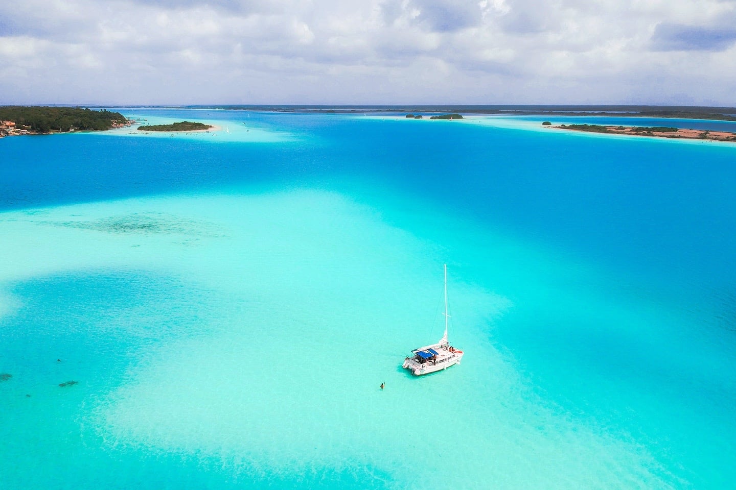 Bacalar Lagoon and catamaran sailboat