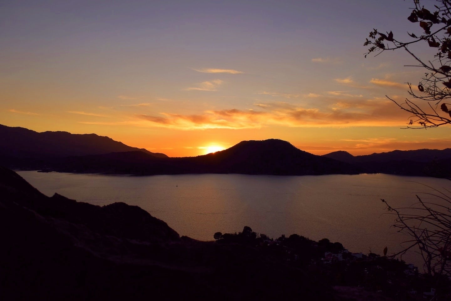 Valle de Bravo Mexico Pueblos Magicos sunset over lake and mountains