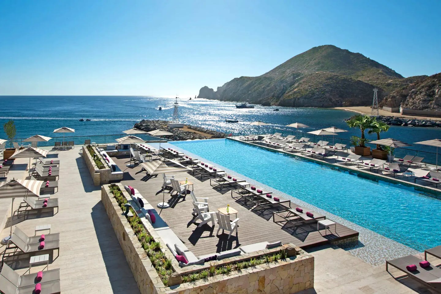Cabo adults only all inclusive resort overlooking Los Arcos and bay