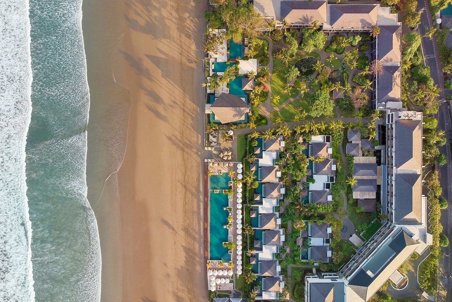 luxury beach resort from above