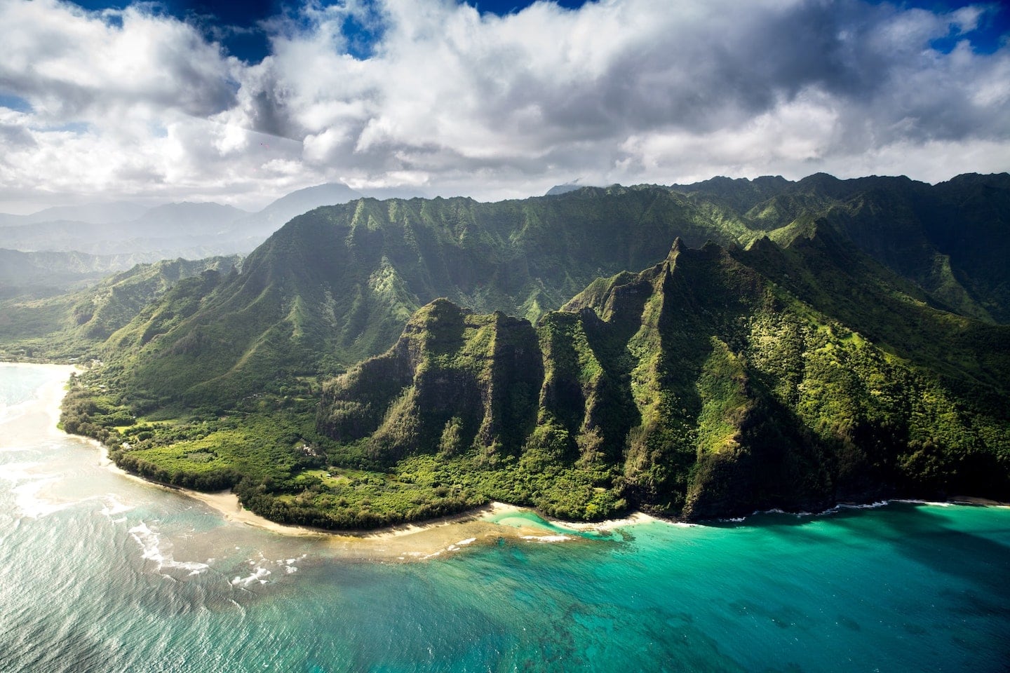 Hawaii mountains and ocean