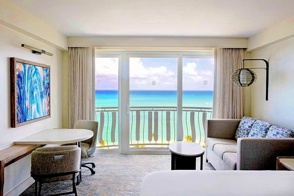 deluxe hotel room with ocean view