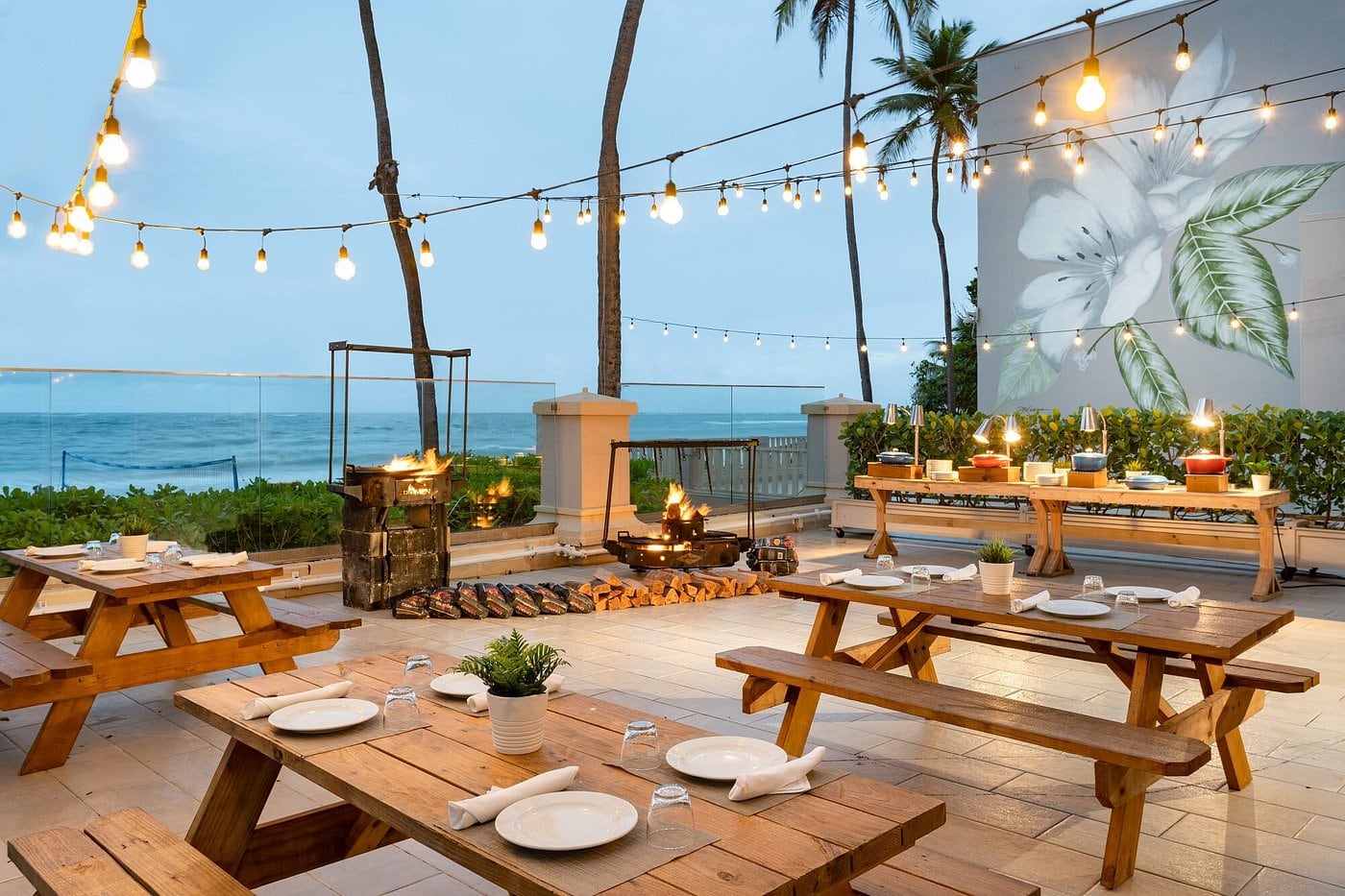 outdoor restaurant in resort