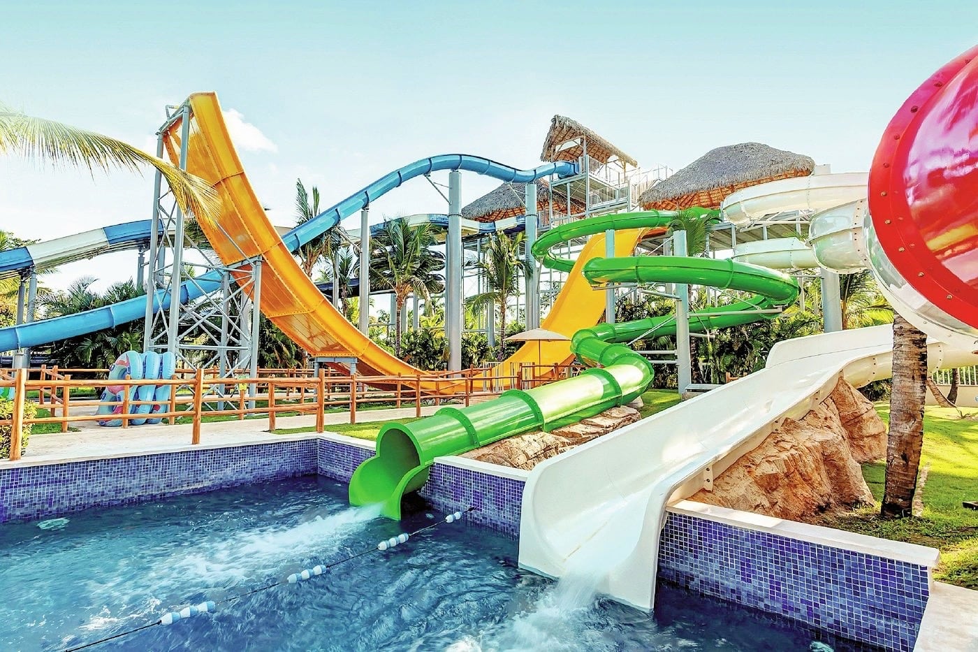waterslides at waterpark in Dominican Republic