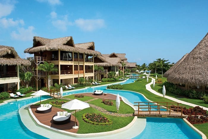 hotel pool and villas