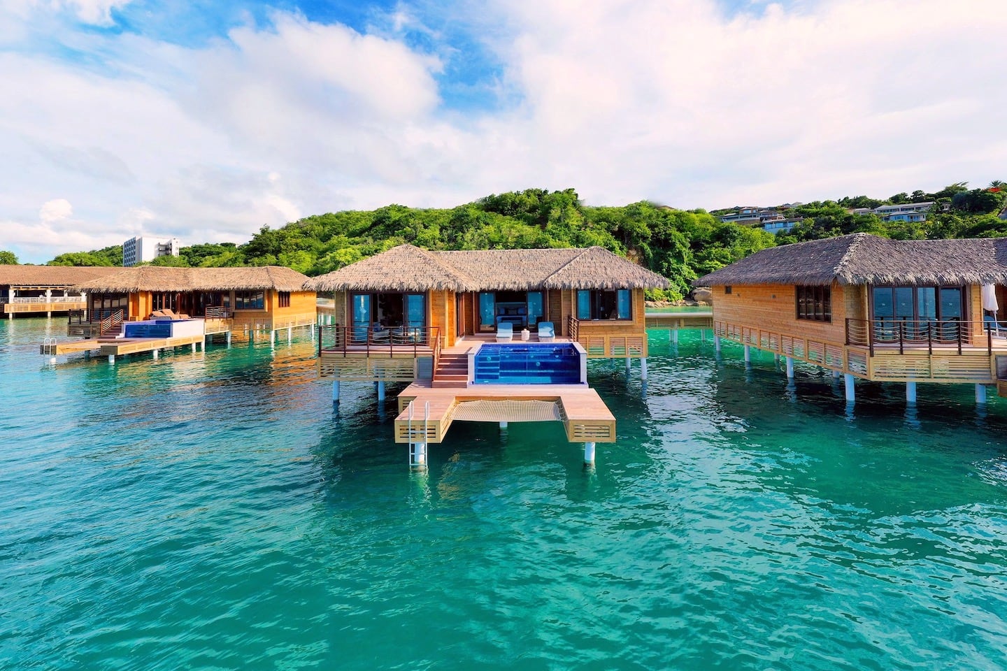 Chairman overwater bungalows at Royalton Antigua