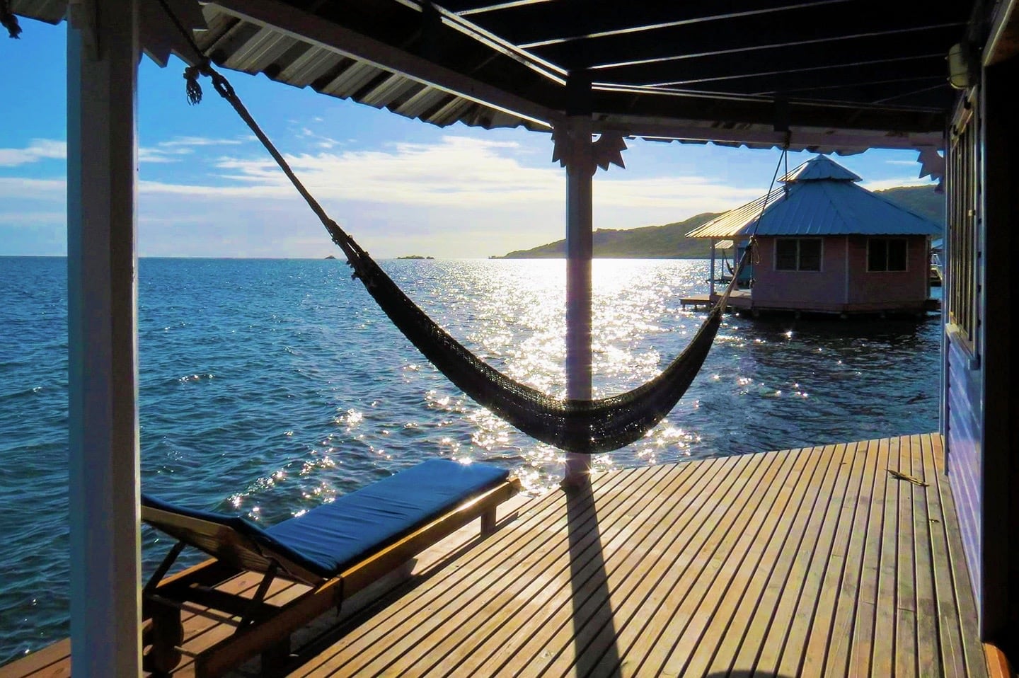 hammock and deck over water
